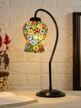 Multicolor Mosaic Glass Curvy Table lamp with Iron Base (EN19)
